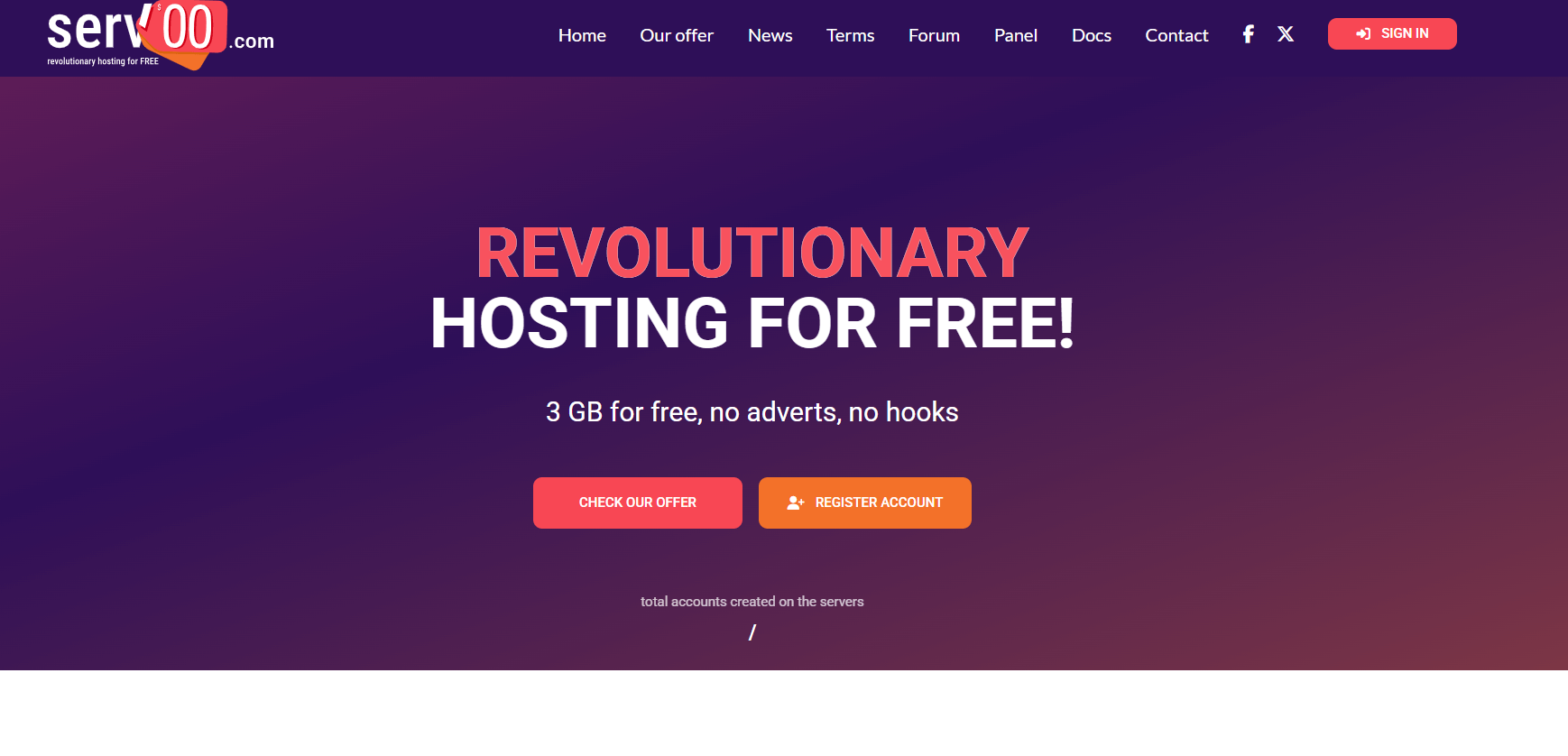 购买域名送serv00.com空间